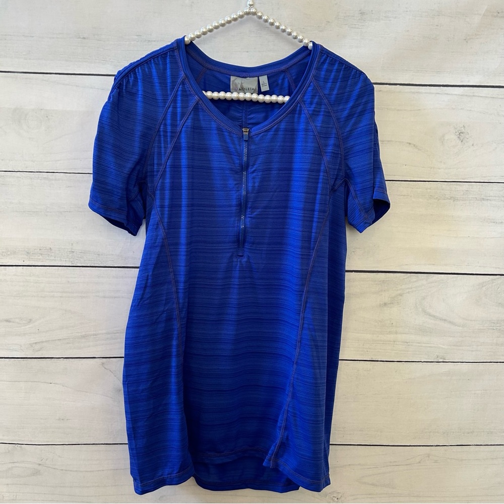ATHLETA |Women Half Zipper Athletic Workout Top Royal Blue Size Large